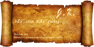 Józsa Károly névjegykártya